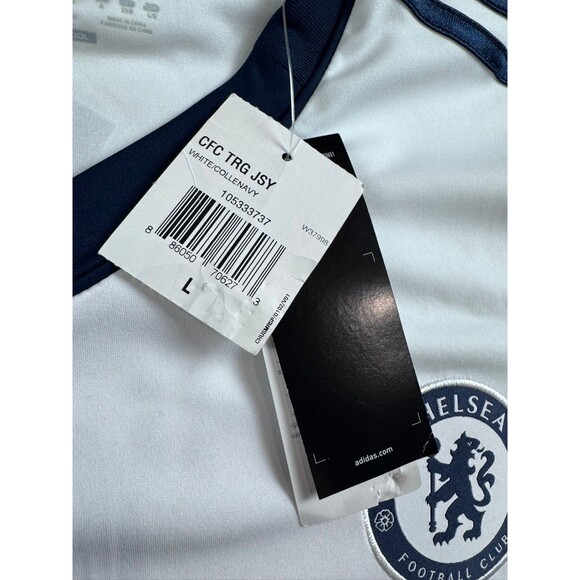 Adidas Chelsea Men's White Navy Large ClimaCool Soccer Jersey - Picture 8 of 16